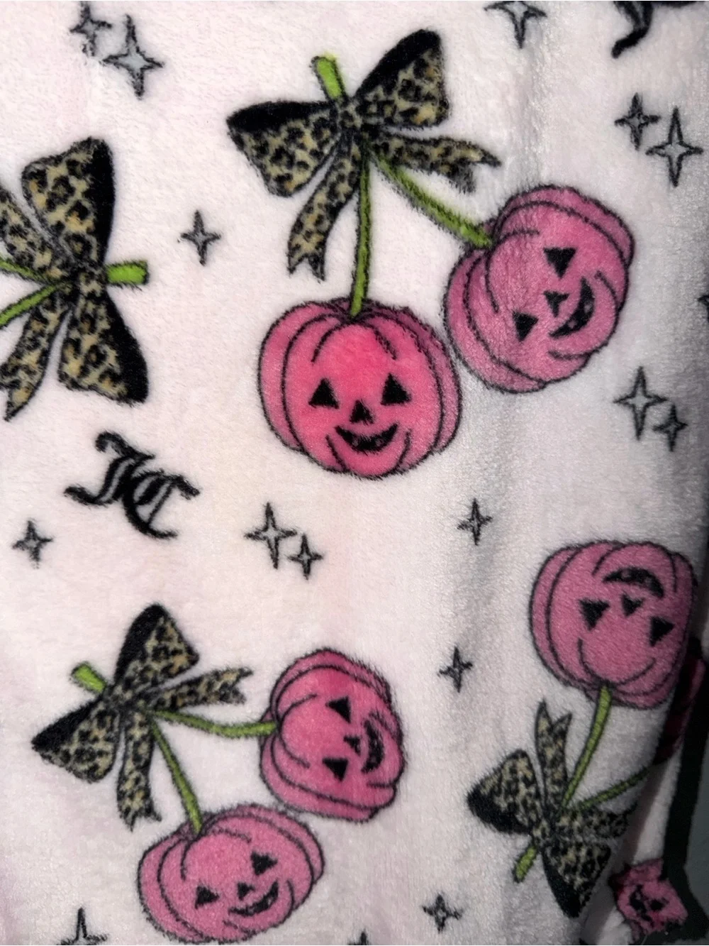 Juicy Couture Pink Pumpkin Print Plush Throw